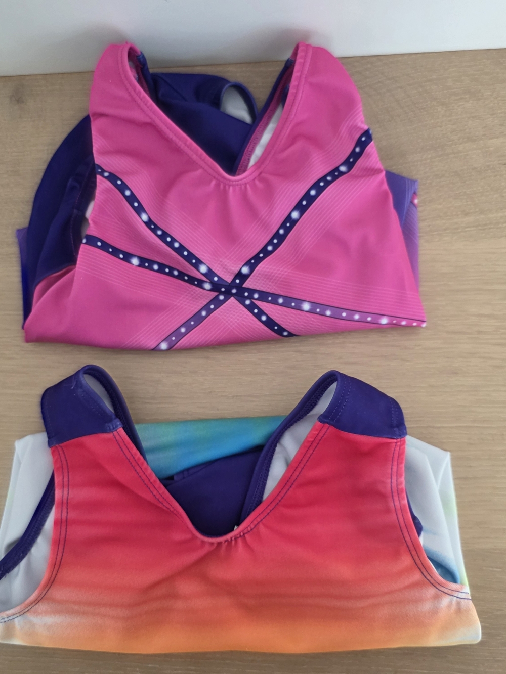 Lot of 2 GK Elite Gymnastics Leotards Size Child Medium & Child Large